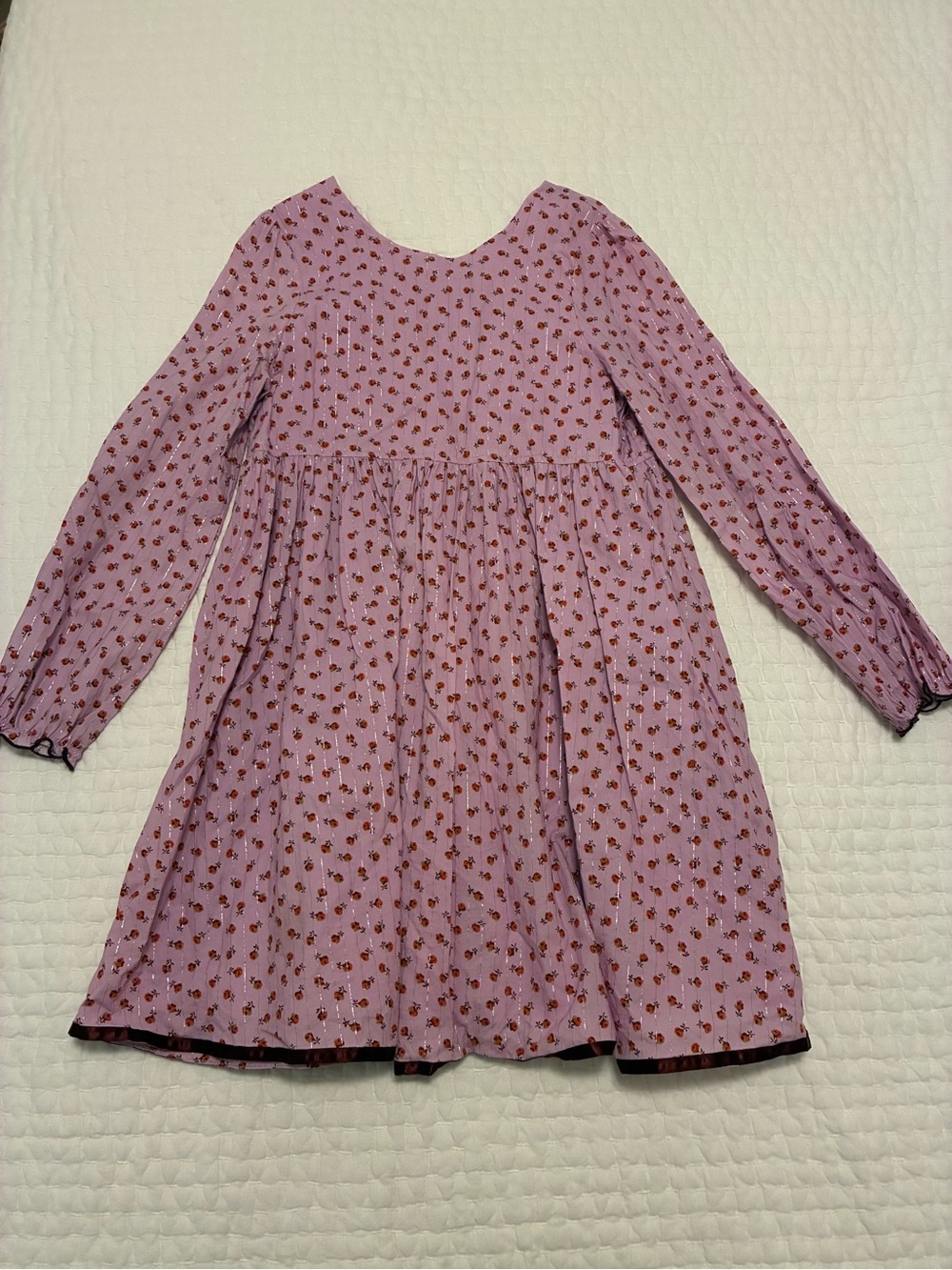 Pink Chicken Lavender Floral Long-Sleeve Casual Dress